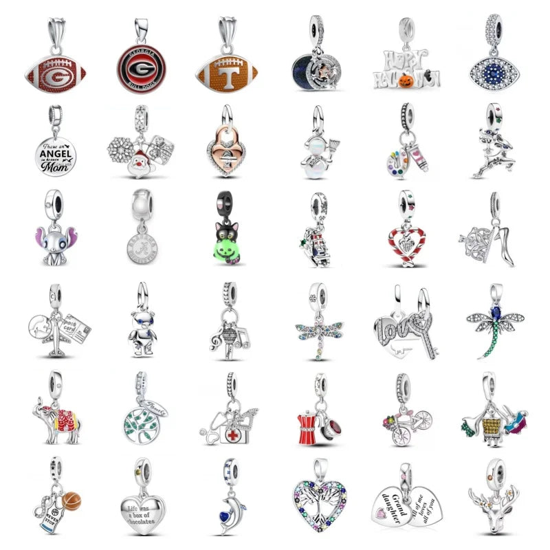 2024 New 925 Silver Plated Mother Daughter Family Love Heart Lock Charm Bead Fit Original Pandora Bracelet For Women DIY Jewelry