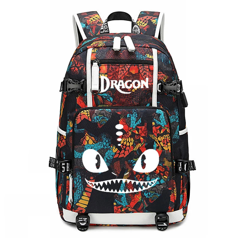 Hot Film Toothless Dragon Backpack Train Your NightFury Bag Canvas  Luminous Schoolbag Travel Bags