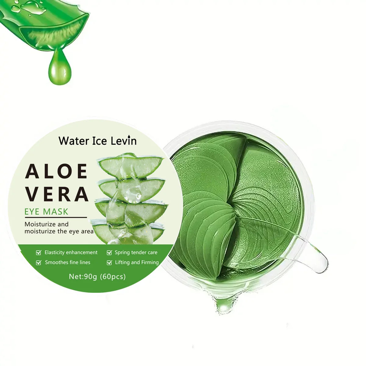 60Pcs Aloe Vera Collagen Eye Mask Anti-Light Circles Remove Eye Bags Moisturizing Firming Eye Patch Eye Skin Care Products