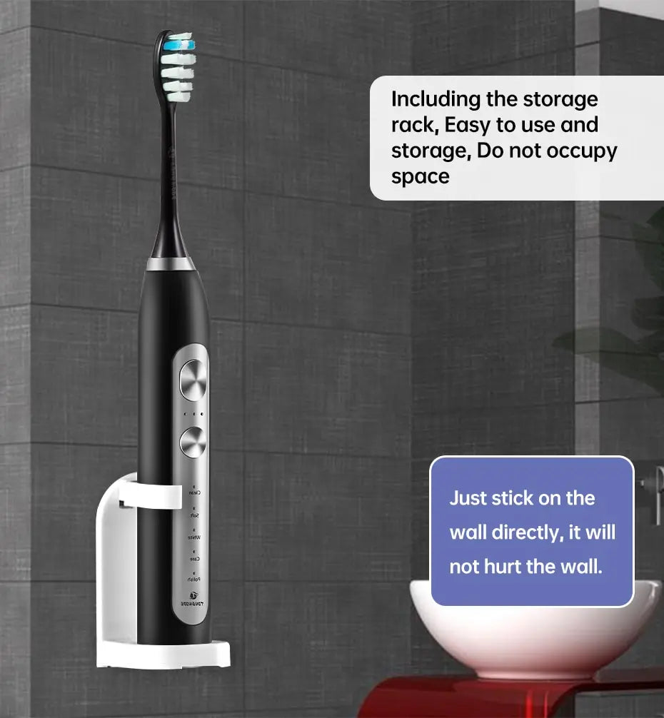 Tongwode Ultrasonic Electric Toothbrush Wireless Charging IPX7 Waterproof Replacement Heads Whitening Teeth Timer Smart Brush