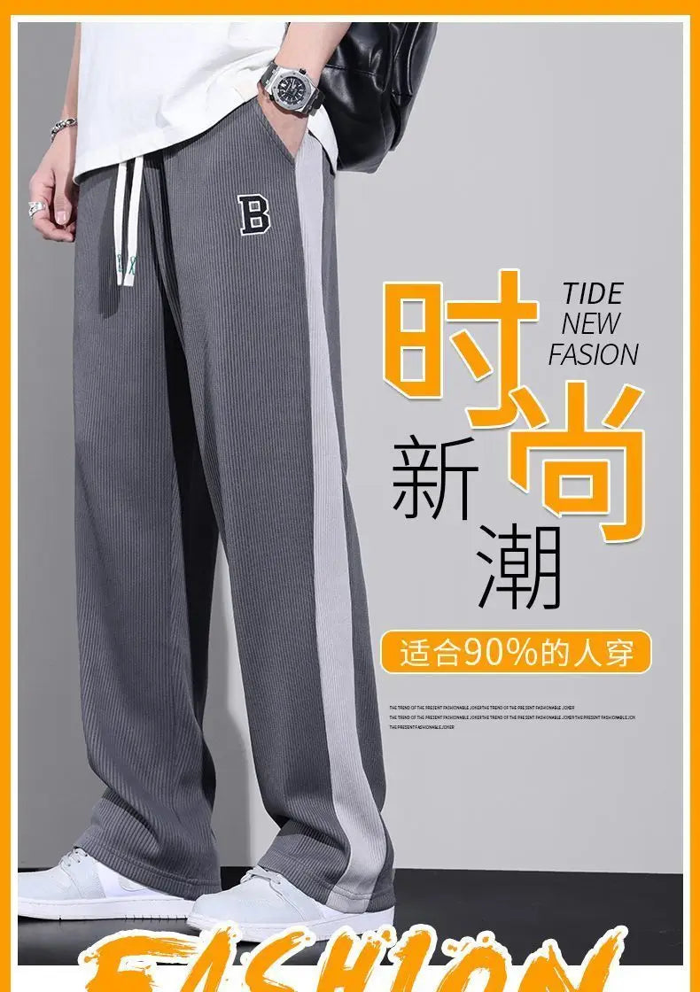 Harajuku Fashion Men Oversize Big Size Sweatpants Summer Thin Elastic Waist Baggy Streetwear Joggers Sports Wide Casual Trousers