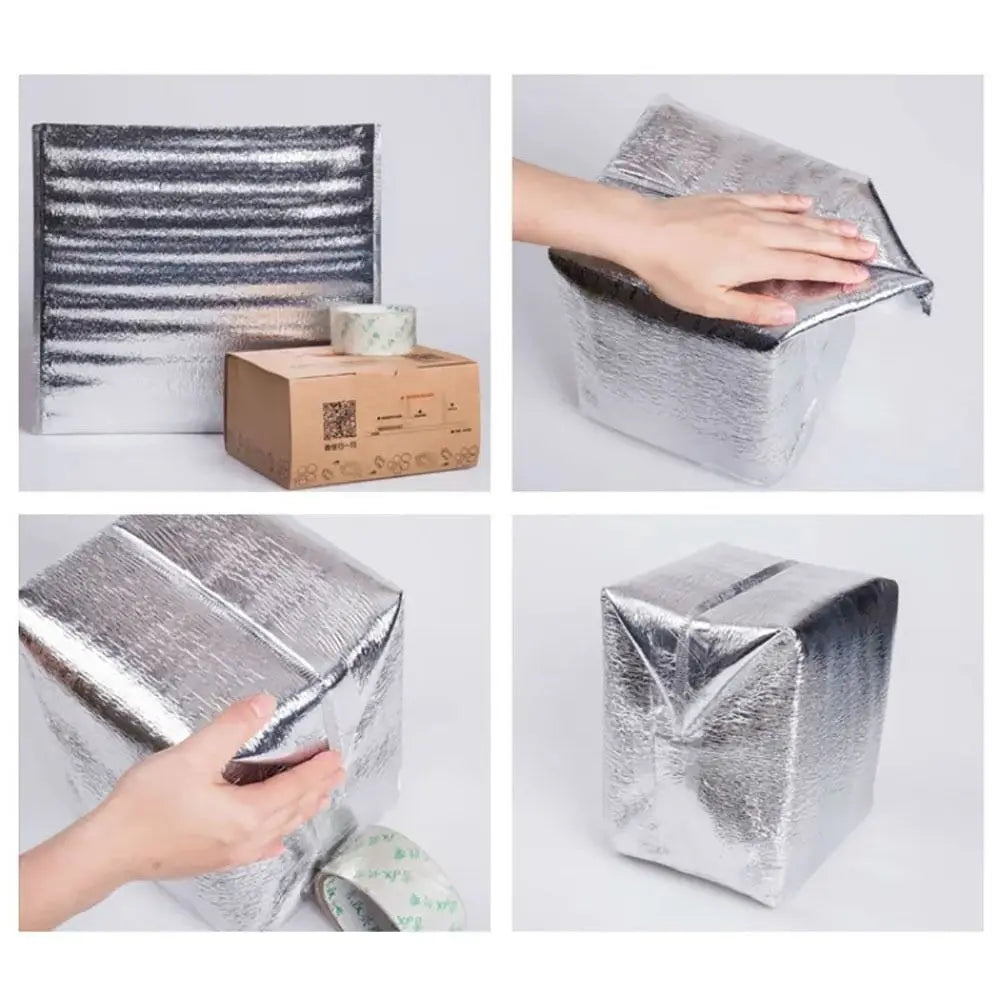 Aluminum Foil Cooler Bag Insulation Folding Picnic Portable  Food Thermal Packing Bag Food Delivery Drink Carrier Insulated Bag