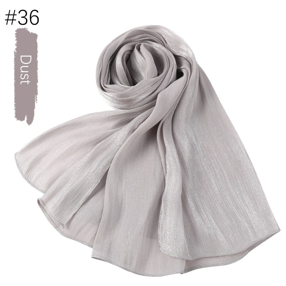 Shimmer Silk Shawl Luxury scarfs Muslim Fashion Hijab Scarf Head Scarf Headwraps For Muslim Women Head Wrap Islamic Women Veil