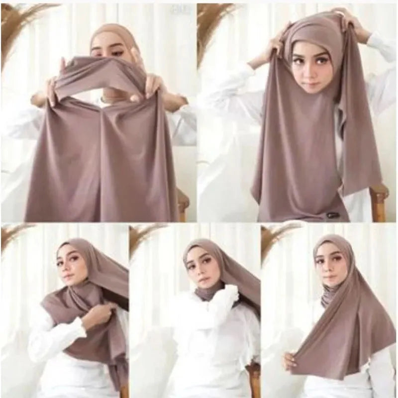 Premium Jersey One-loop Instant Hijab Scarf Muslim Women Head Wrap Muslim Fashion Islamic Clothing Ready To Wear