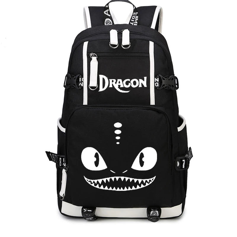 Hot Film Toothless Dragon Backpack Train Your NightFury Bag Canvas  Luminous Schoolbag Travel Bags