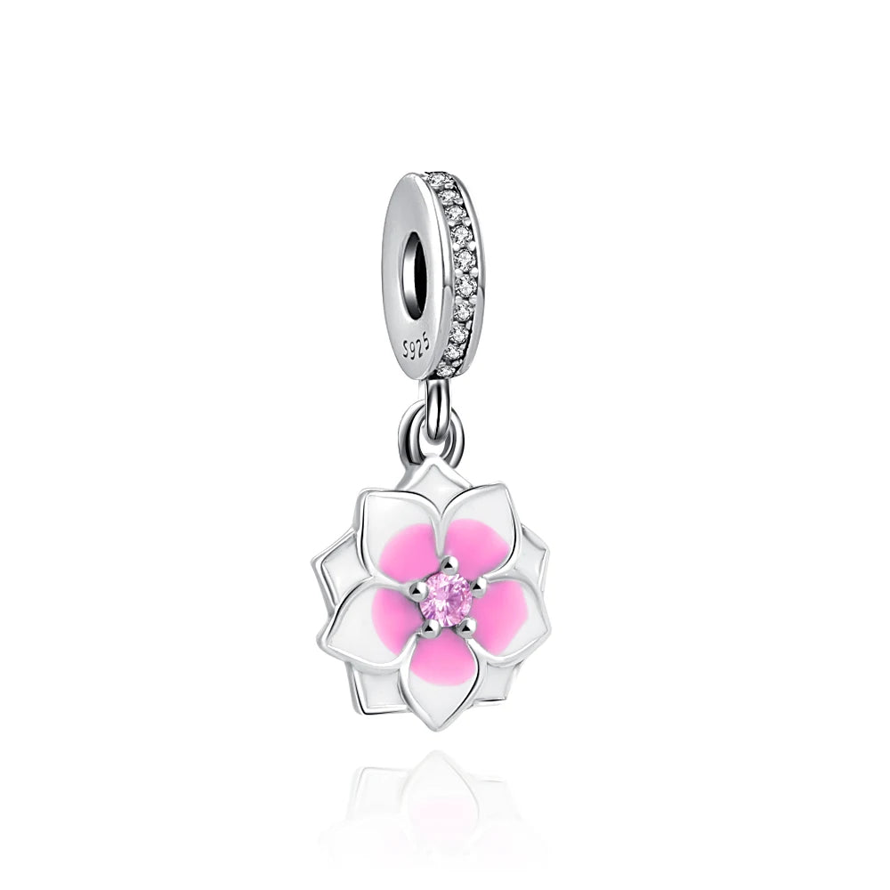 925 Sterling Silver Flower Flower Fairy Butterfly Daisy Pendant Charm bead Fit Original Pendant Bracelet DIY Jewelry For Women