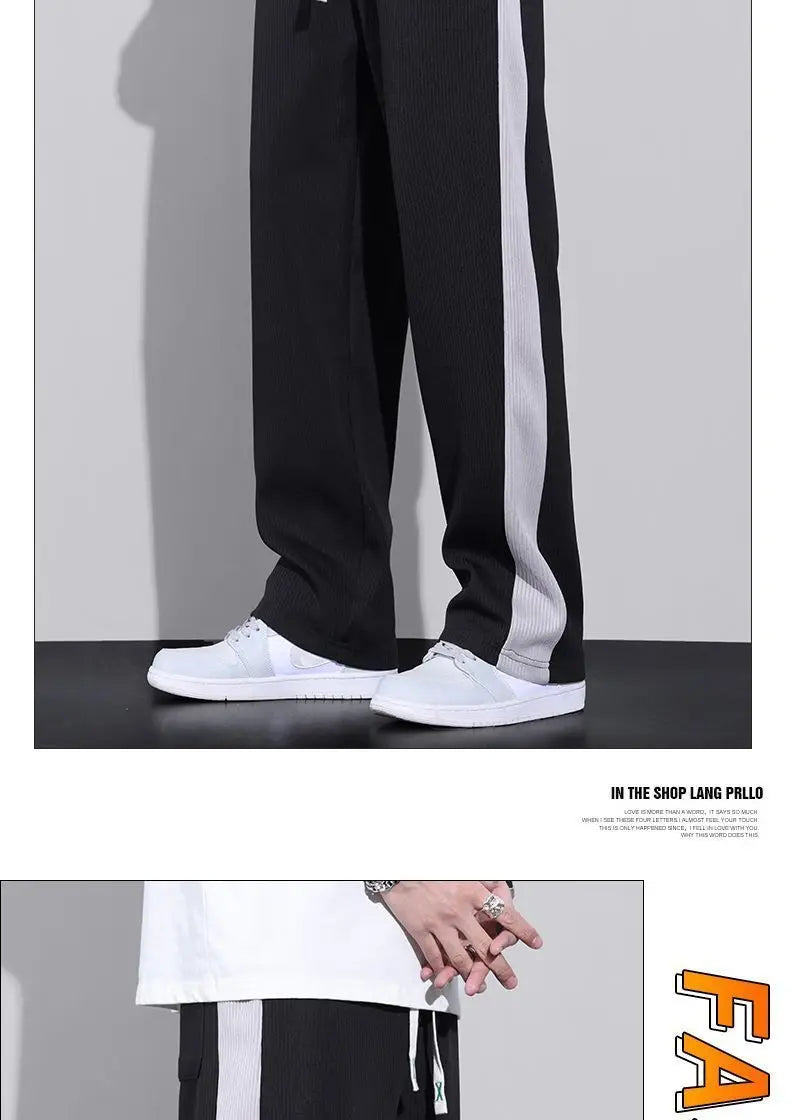 Harajuku Fashion Men Oversize Big Size Sweatpants Summer Thin Elastic Waist Baggy Streetwear Joggers Sports Wide Casual Trousers