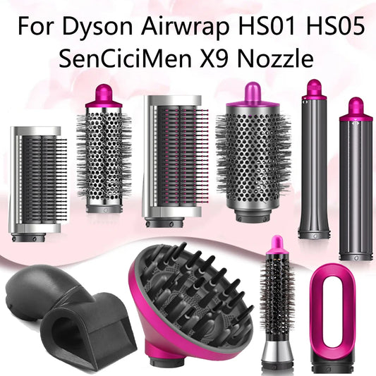 Hair Curler Nozzle For Dyson Airwrap HS01 HS05 Sencicimen X9 Hair Dryer Accessories Multi Hair Styler Hard Soft Smoothing Brush