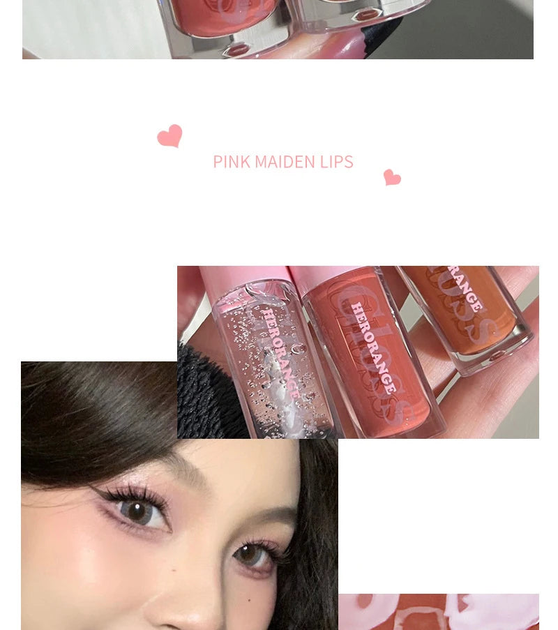 Water Light Lip Gloss Moisturizing Transparent Jelly Mirror Lip Glaze Crystal Clear Hydrating Lip Plumping Gloss Korean Makeup