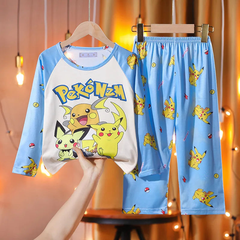 New Fashion Pajamas Boys Furnishings Thin Air Conditionin Girl Fashion Clothes Girls Clothes Pajamas Unisex Kids Clothing Sets