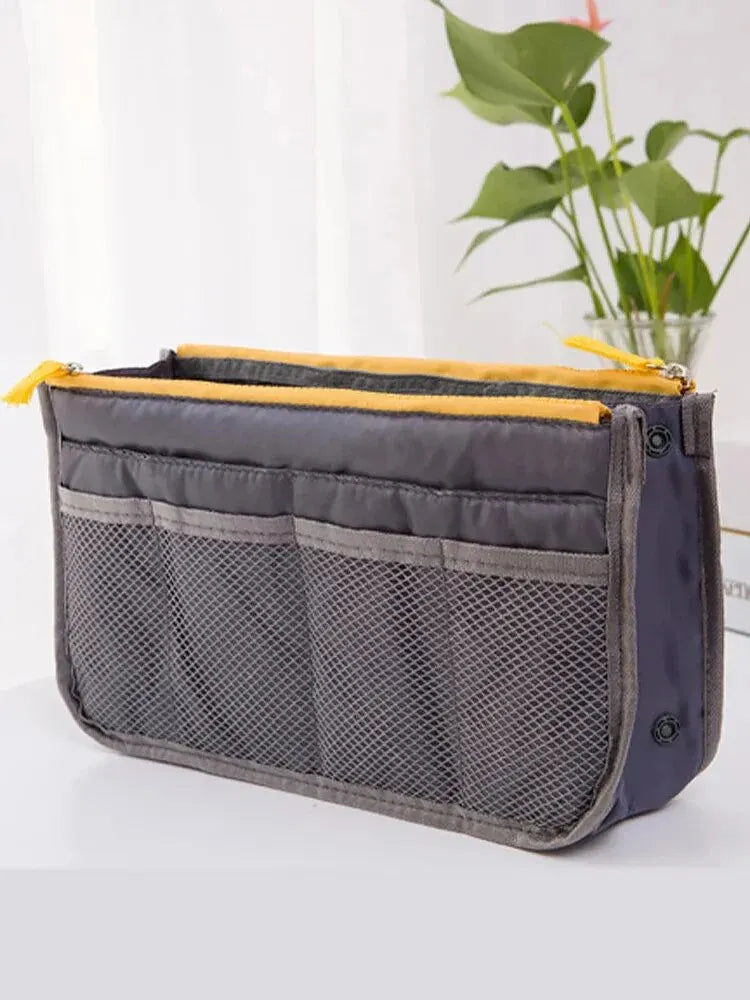 Multifunctional Bi-fold Storage Bag Double Zipper Large Capacity Storage Arrangement Makeup Toiletries Large Classification Bag