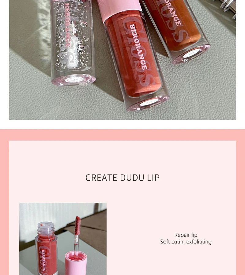 Water Light Lip Gloss Moisturizing Transparent Jelly Mirror Lip Glaze Crystal Clear Hydrating Lip Plumping Gloss Korean Makeup