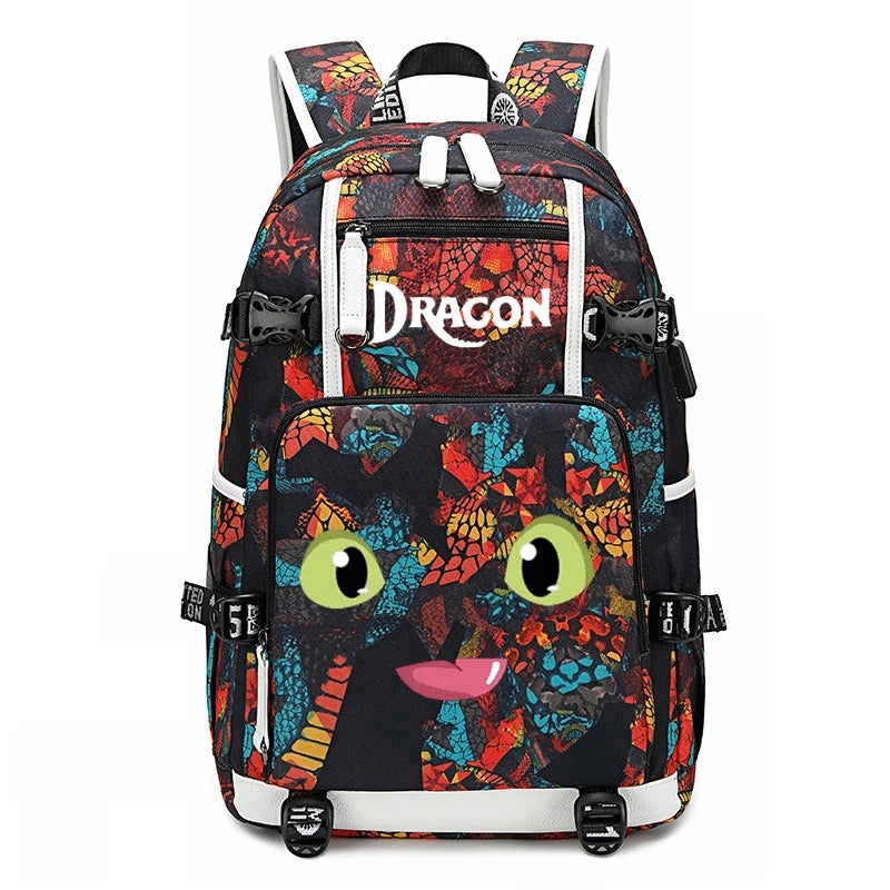 Hot Film Toothless Dragon Backpack Train Your NightFury Bag Canvas  Luminous Schoolbag Travel Bags