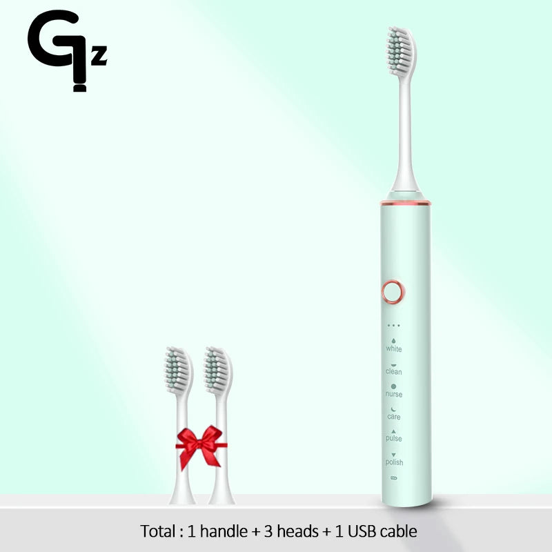 GeZhou Rechargeable Sonic Electric Toothbrush IPX7 Waterproof Toothbrush for children 18 Mode Travel Toothbrush 16 Brush Heads