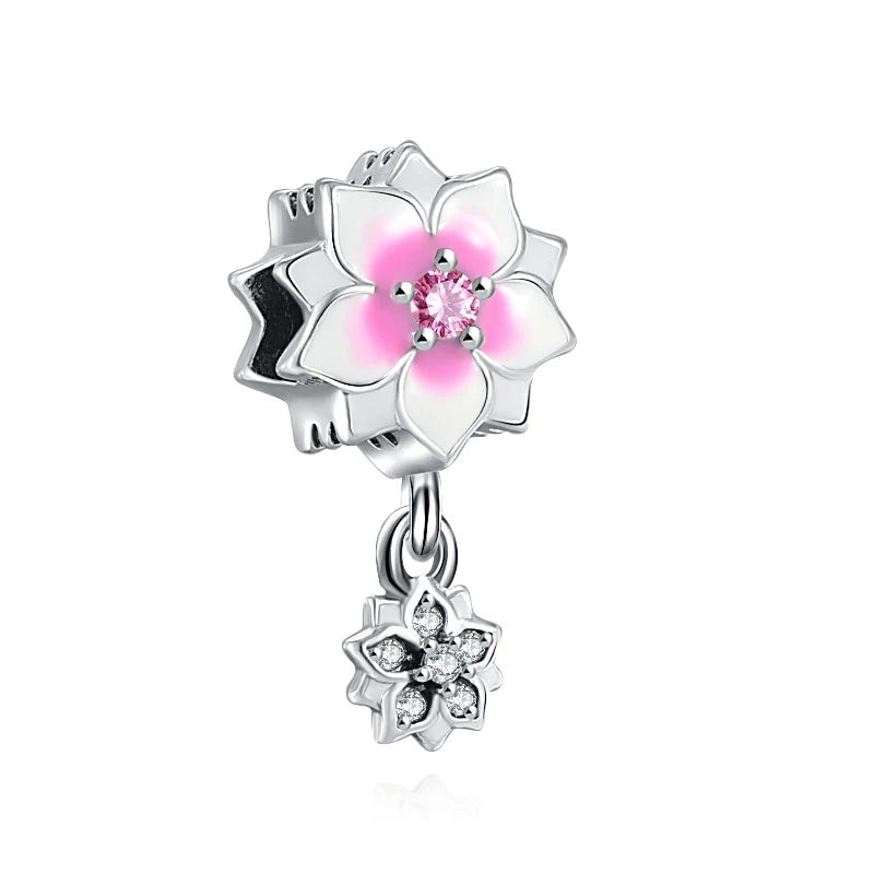 925 Sterling Silver Flower Flower Fairy Butterfly Daisy Pendant Charm bead Fit Original Pendant Bracelet DIY Jewelry For Women