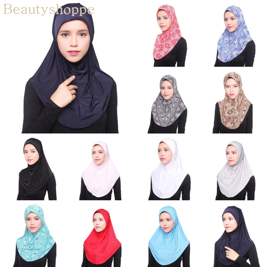 Beauty Muslim Hijab Islamic Jersey Turban Women Black Ninja Underscarf Caps Instant Head Scarf Full Cover Inner Coverings hats