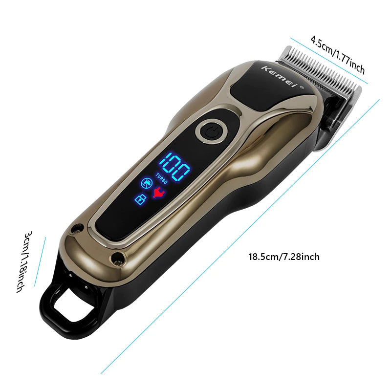 Professional Hair Trimmer Gold Clipper For Men Rechargeable Barber Cordless Hair Cutting T Machine Hair Styling Beard Trimmer