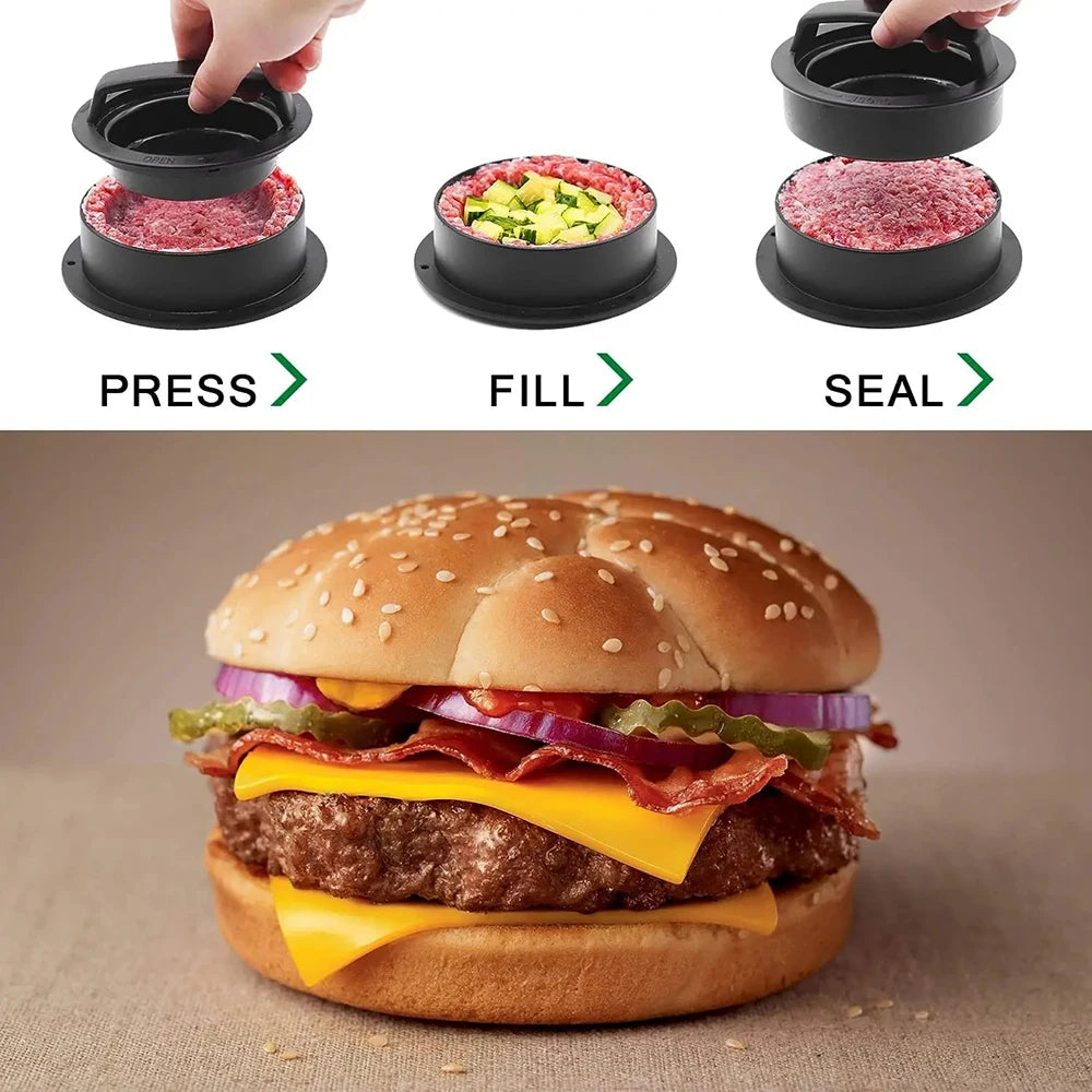 Hamburger Meat Press Maker Round Shape Non-Stick Stuffed Burger Patties Beef Grill Pie Press Mould Maker Kitchen Accessories