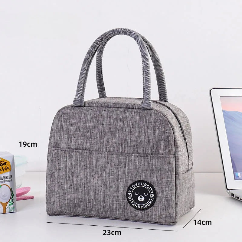 New Portable Lunch Bag Food Thermal Box Waterproof Office Cooler Lunchbox With Shoulder Strap Insulated Case