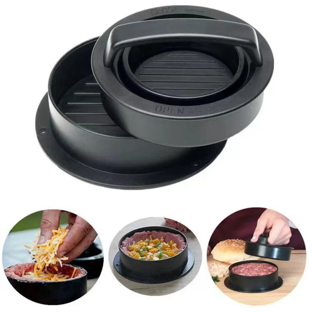 Hamburger Meat Press Maker Round Shape Non-Stick Stuffed Burger Patties Beef Grill Pie Press Mould Maker Kitchen Accessories