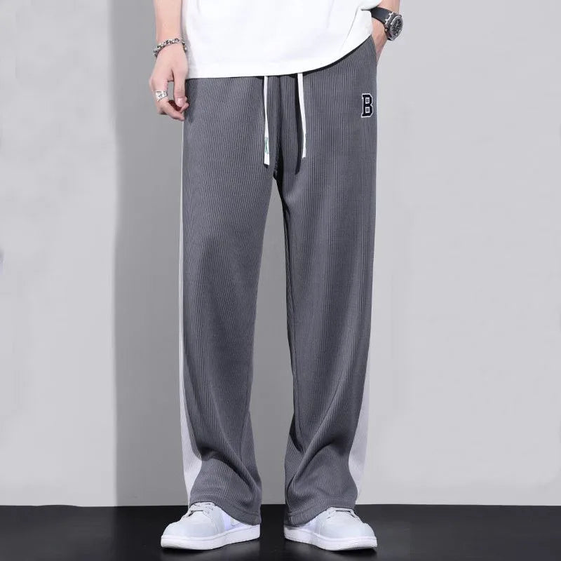 Harajuku Fashion Men Oversize Big Size Sweatpants Summer Thin Elastic Waist Baggy Streetwear Joggers Sports Wide Casual Trousers