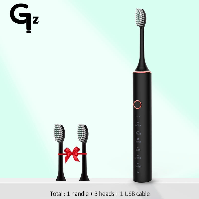 GeZhou Rechargeable Sonic Electric Toothbrush IPX7 Waterproof Toothbrush for children 18 Mode Travel Toothbrush 16 Brush Heads