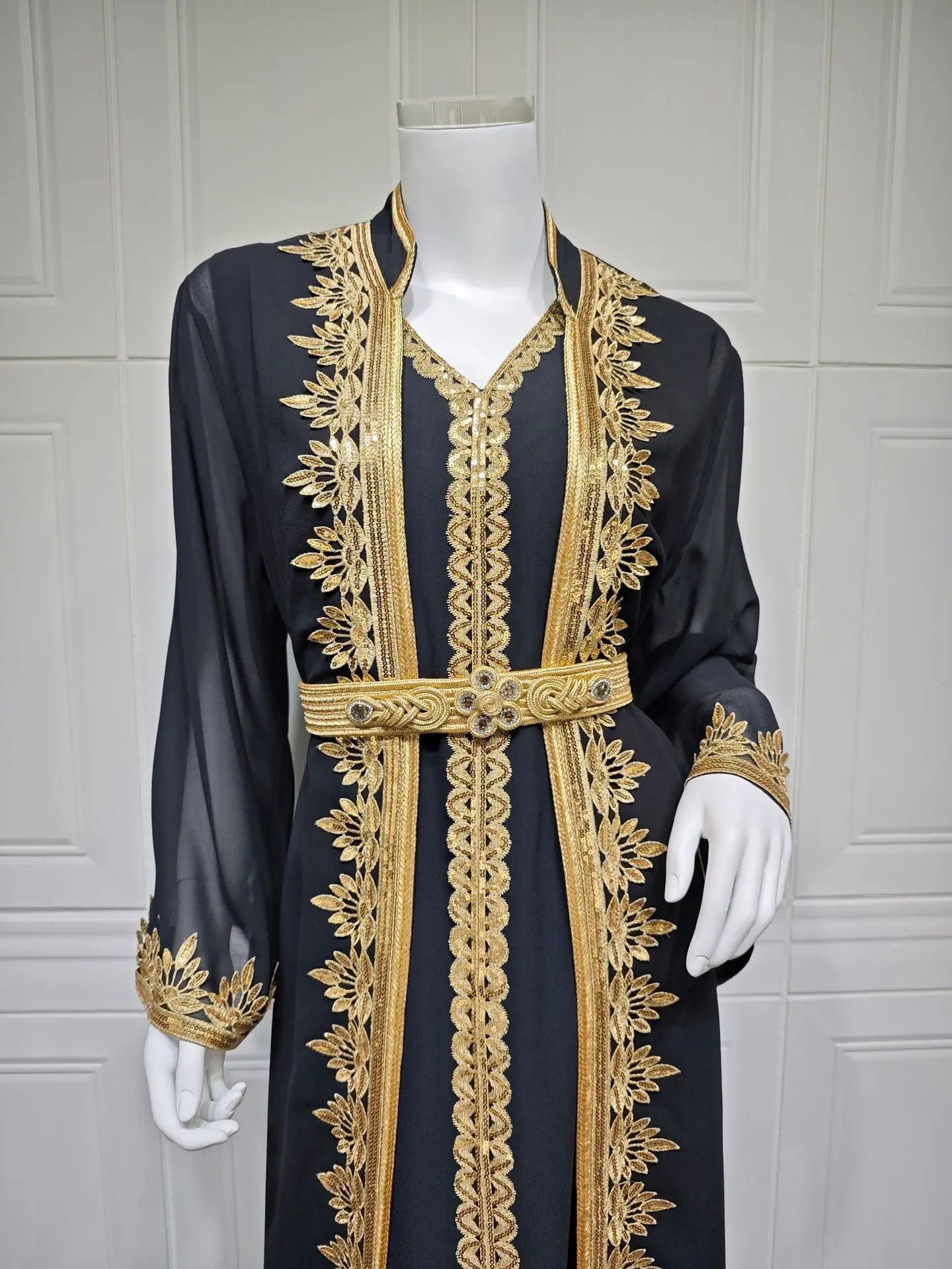 Eid Muslim Women Party Dresses Jalabiya 2 Piece Set Embroidery Arab Long Robe Ramadan Morocco Dubai Abayas Islam Vestidos Kaftan