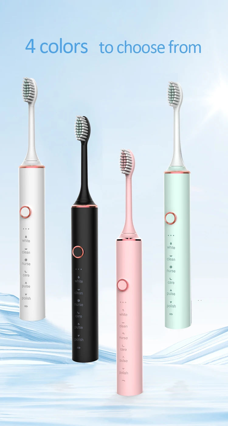 GeZhou Rechargeable Sonic Electric Toothbrush IPX7 Waterproof Toothbrush for children 18 Mode Travel Toothbrush 16 Brush Heads