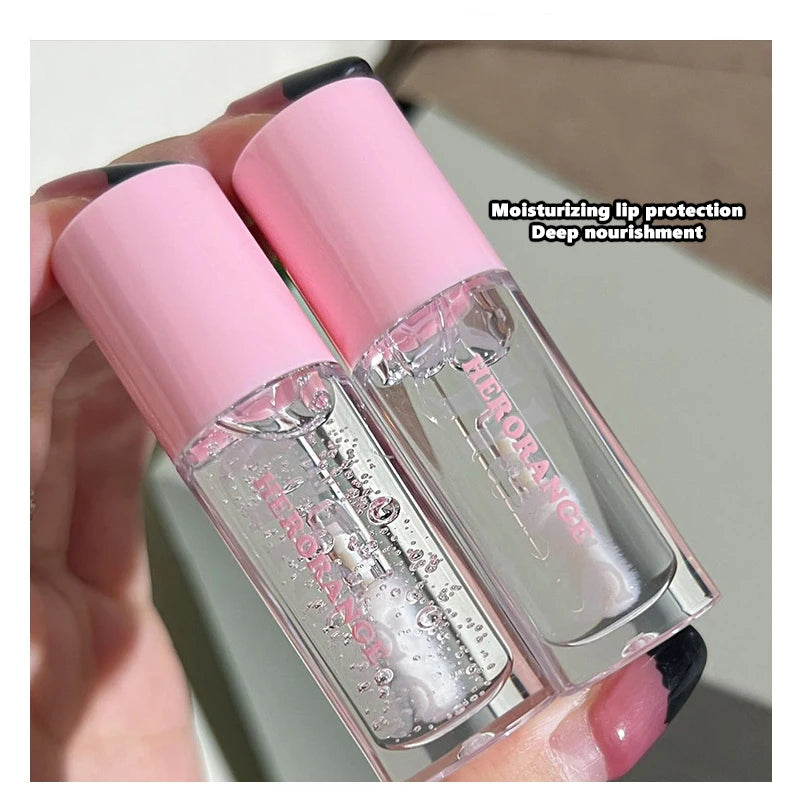 Water Light Lip Gloss Moisturizing Transparent Jelly Mirror Lip Glaze Crystal Clear Hydrating Lip Plumping Gloss Korean Makeup