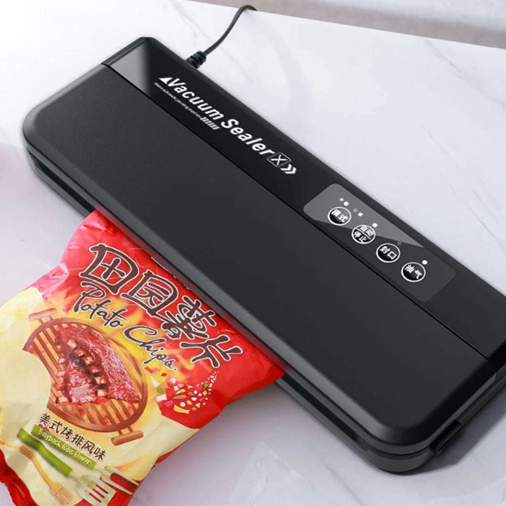 Food Vacuum Sealer Machine Dry and Moist Food Modes 60KPA Automatic For Food Preservation With 10Pcs Bags Paper Making Machine