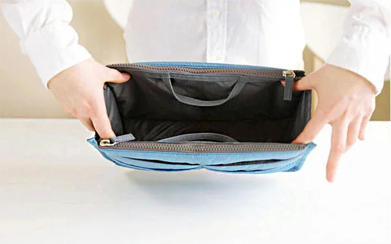 Multifunctional Bi-fold Storage Bag Double Zipper Large Capacity Storage Arrangement Makeup Toiletries Large Classification Bag