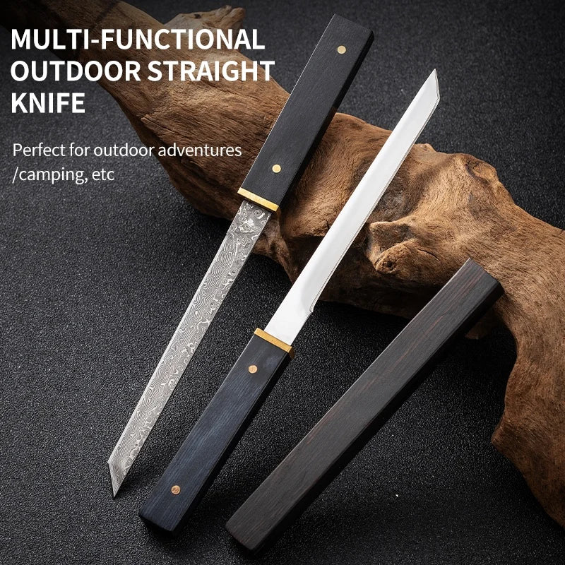 7.87in Damascus Knife - Perfect for Fruit, Meat, Fishing! Portable and Versatile Blade!