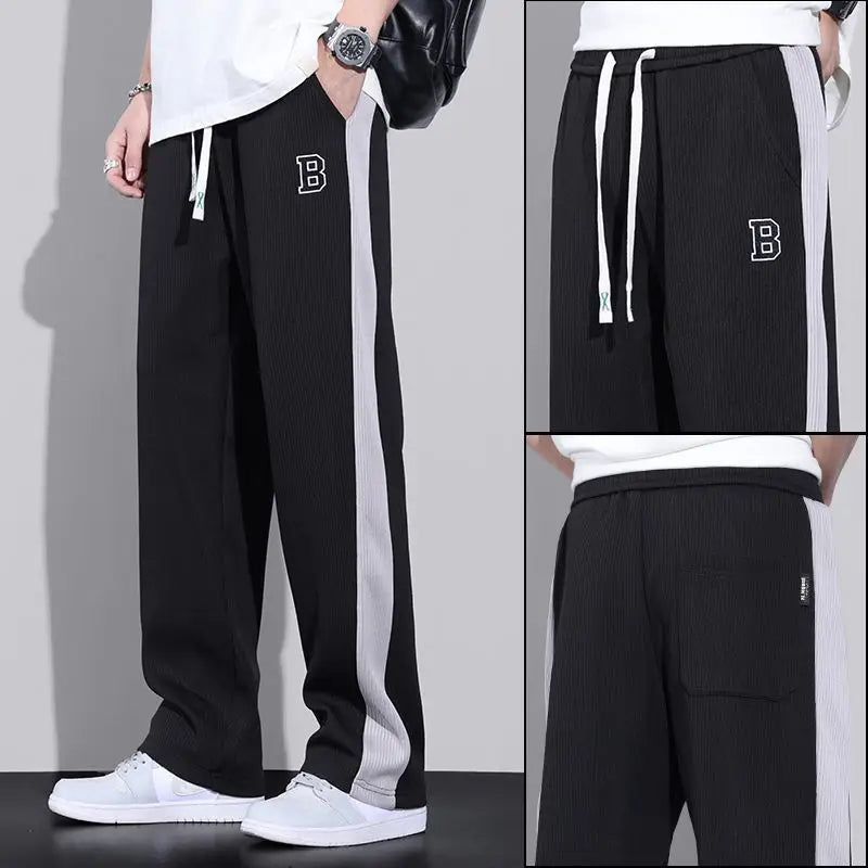 Harajuku Fashion Men Oversize Big Size Sweatpants Summer Thin Elastic Waist Baggy Streetwear Joggers Sports Wide Casual Trousers