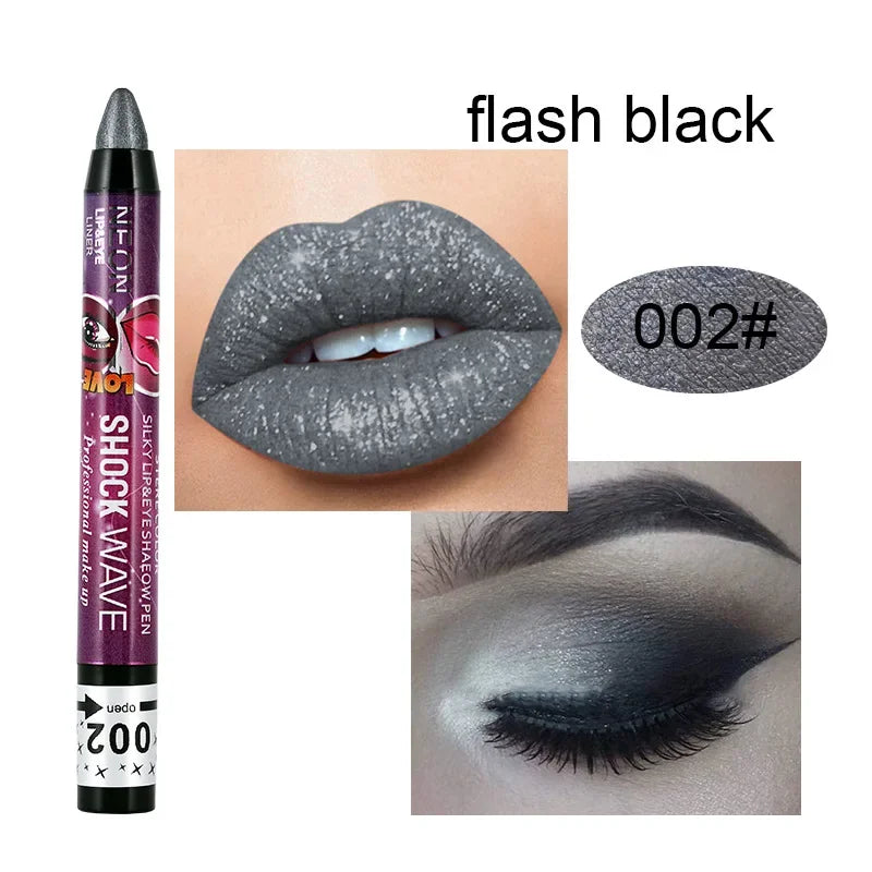 2 In 1  Eyeshadow Lipstick Stick Pencil Waterproof Glitter Matte Eye Shadow Makeup Pigment  Eyeshadow Pen