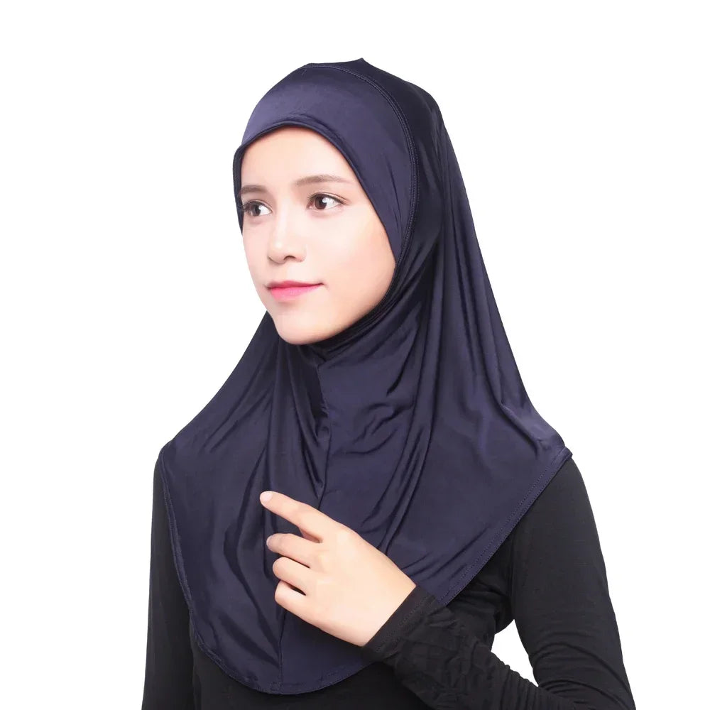 Beauty Muslim Hijab Islamic Jersey Turban Women Black Ninja Underscarf Caps Instant Head Scarf Full Cover Inner Coverings hats