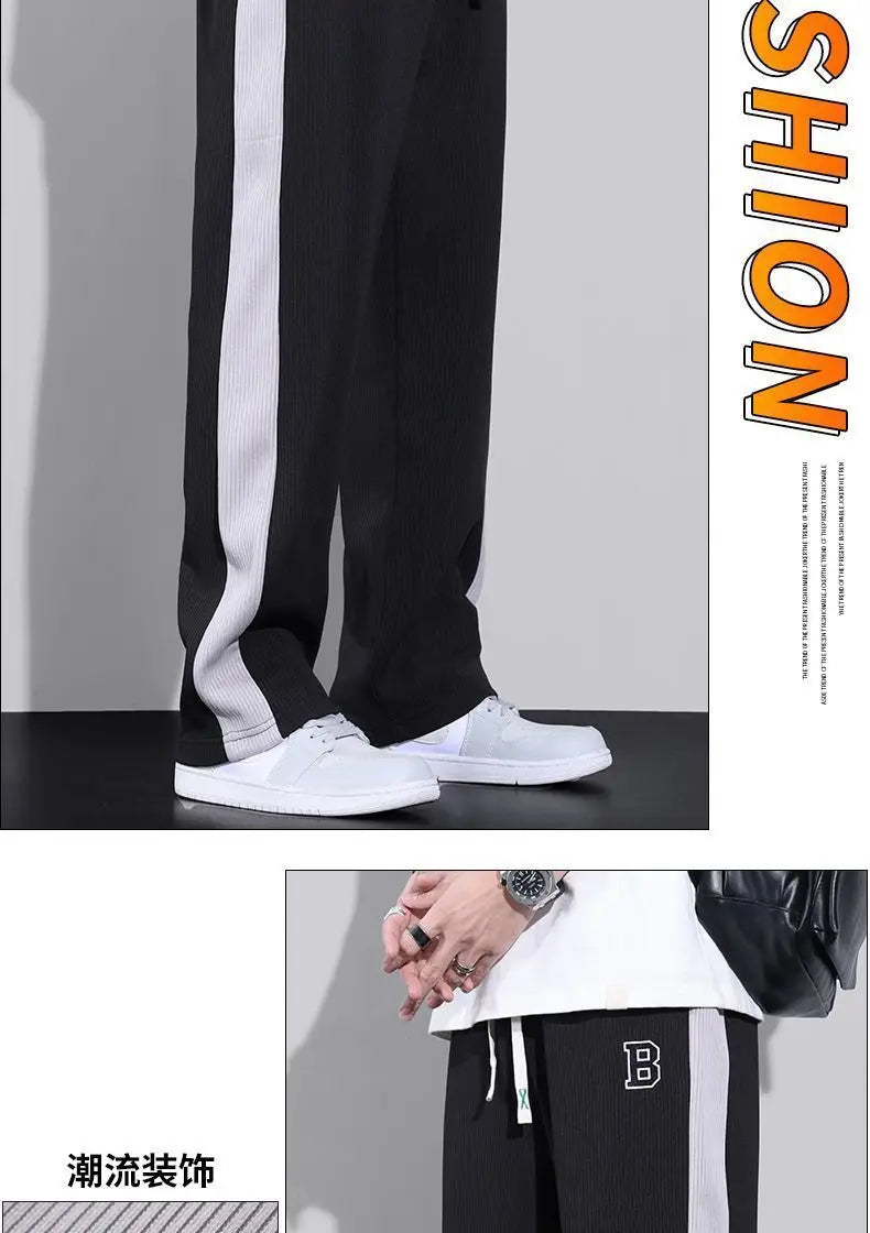 Harajuku Fashion Men Oversize Big Size Sweatpants Summer Thin Elastic Waist Baggy Streetwear Joggers Sports Wide Casual Trousers