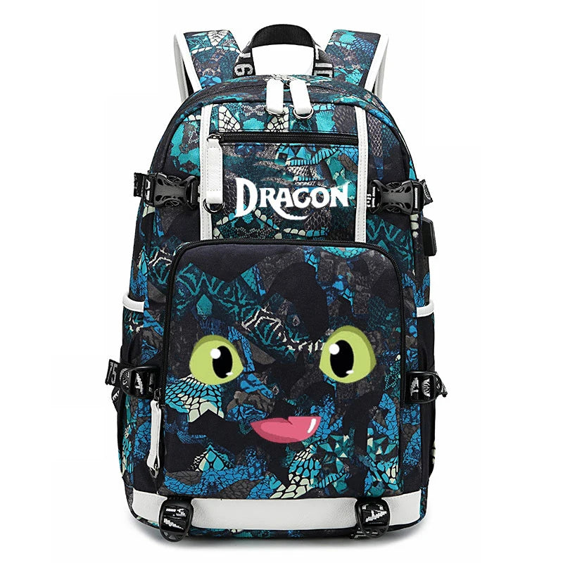 Hot Film Toothless Dragon Backpack Train Your NightFury Bag Canvas  Luminous Schoolbag Travel Bags