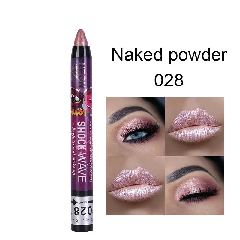 2 In 1  Eyeshadow Lipstick Stick Pencil Waterproof Glitter Matte Eye Shadow Makeup Pigment  Eyeshadow Pen