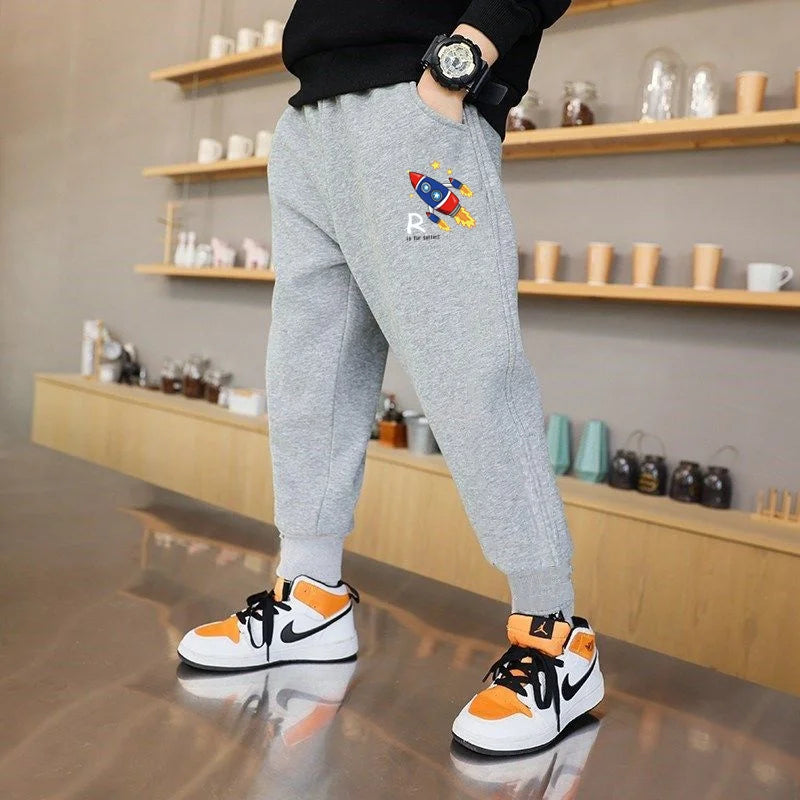 Boys Dab astronaut Joggers Sweatpants Kids Skinny Pants Gyms Workout Track pants Autumn Winter Male Cotton Sportswear Trousers