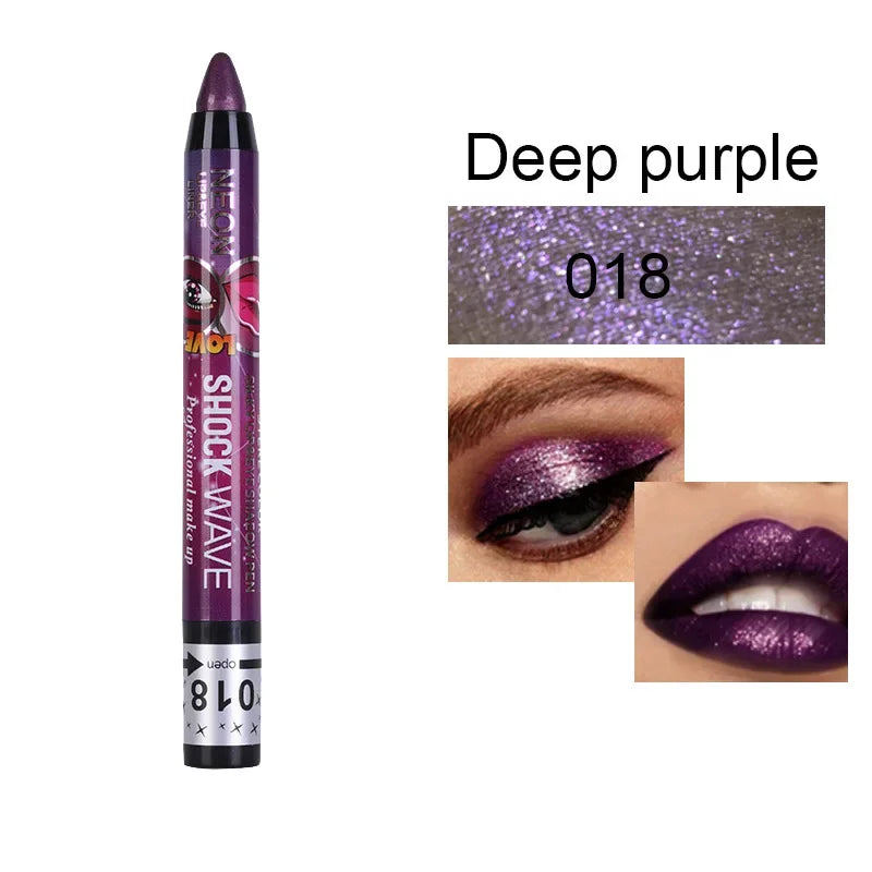 2 In 1  Eyeshadow Lipstick Stick Pencil Waterproof Glitter Matte Eye Shadow Makeup Pigment  Eyeshadow Pen