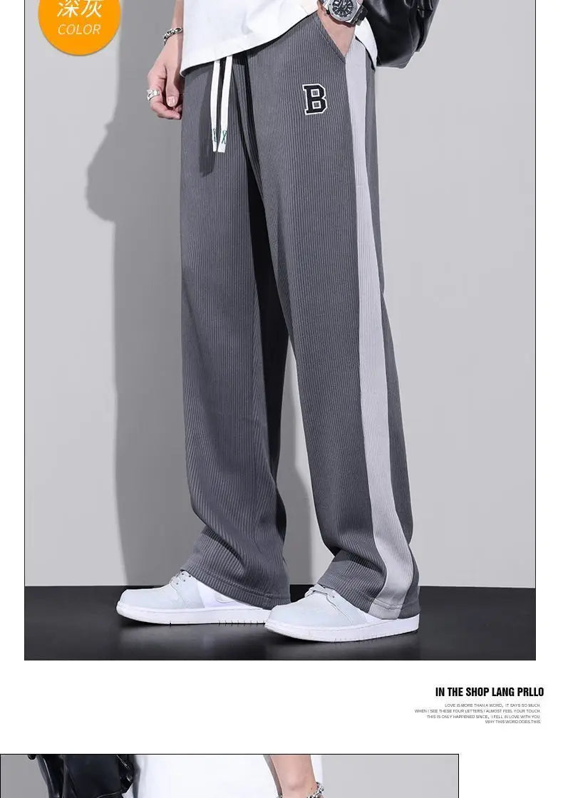 Harajuku Fashion Men Oversize Big Size Sweatpants Summer Thin Elastic Waist Baggy Streetwear Joggers Sports Wide Casual Trousers