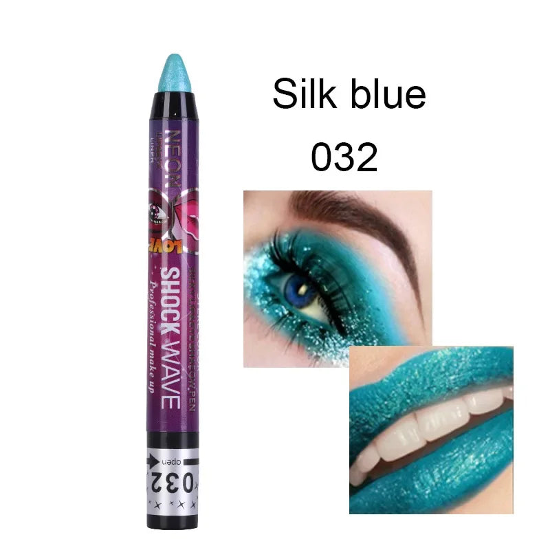 2 In 1  Eyeshadow Lipstick Stick Pencil Waterproof Glitter Matte Eye Shadow Makeup Pigment  Eyeshadow Pen