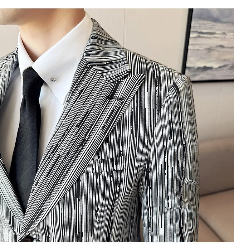 Men's British Style Fashionable Luxury Suit Jacket High-quality Plaid Slim Fit Business Social Blazer Wedding Dress Party Jacket