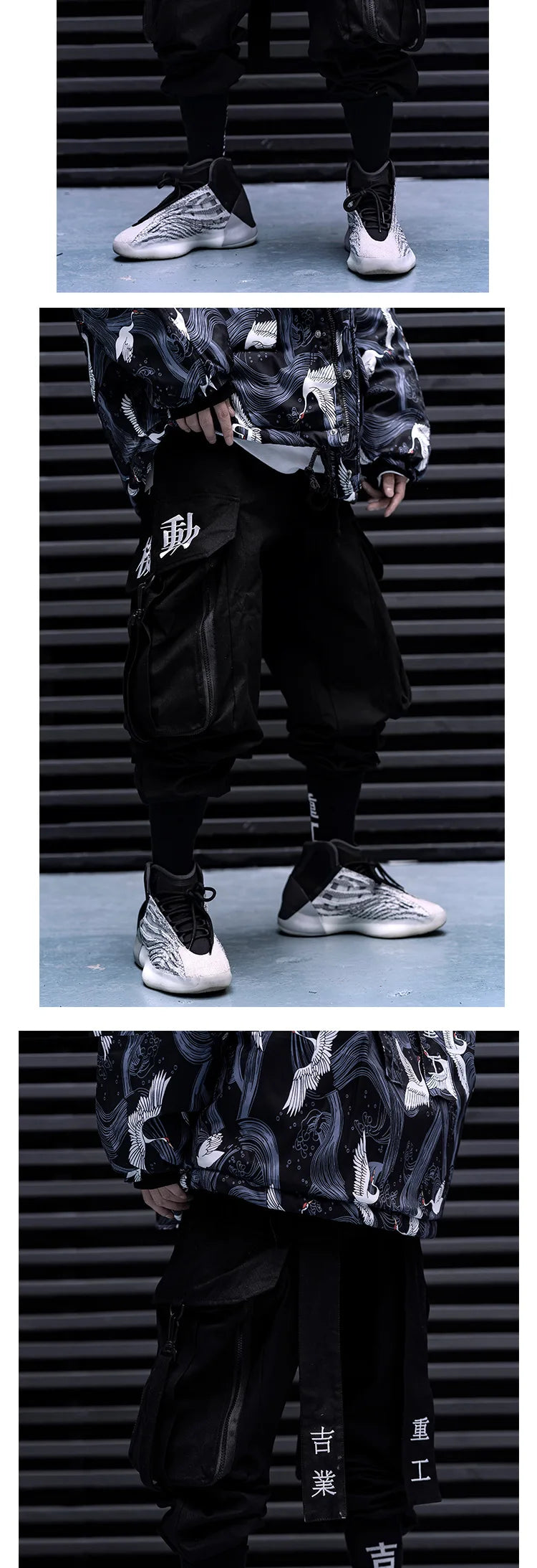 2023 Ribbons Embroidery Tactical Hip Hop Cargo Pants With Big Pockets Men Women Harajuku Punk Techwear Harem Pants