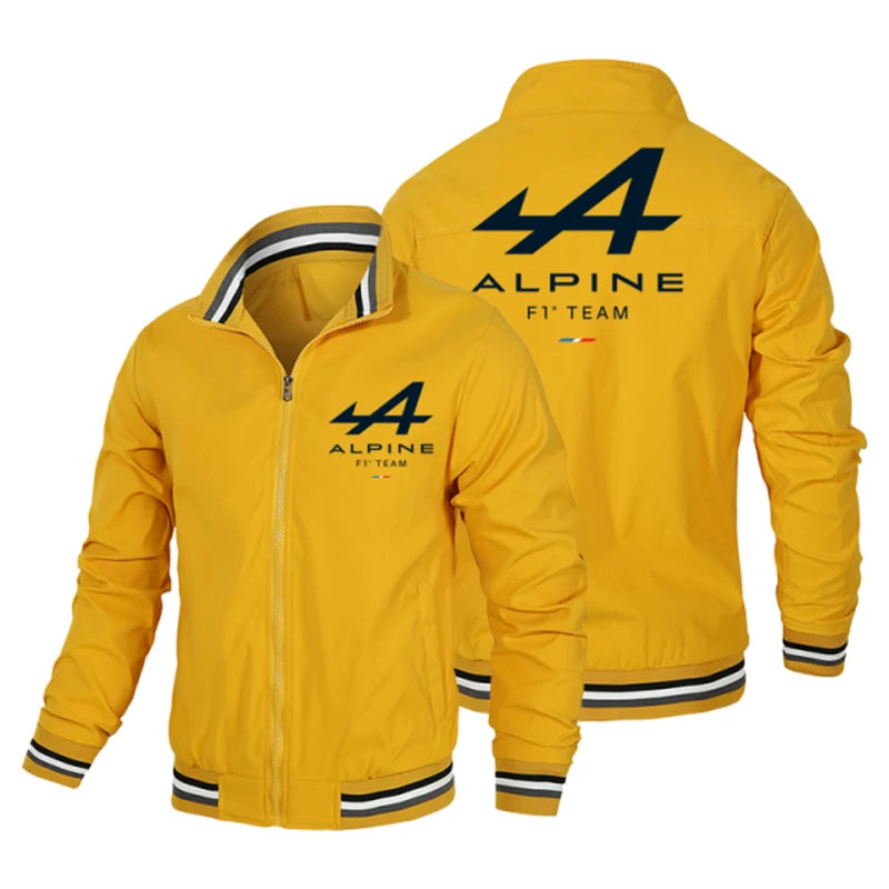 New Alpine F1 Team Zipper Jacket Sportswear Outdoor Carsweater Jacket Alpine Men's Jacket Men's Pocket Casual Spring and Autumn