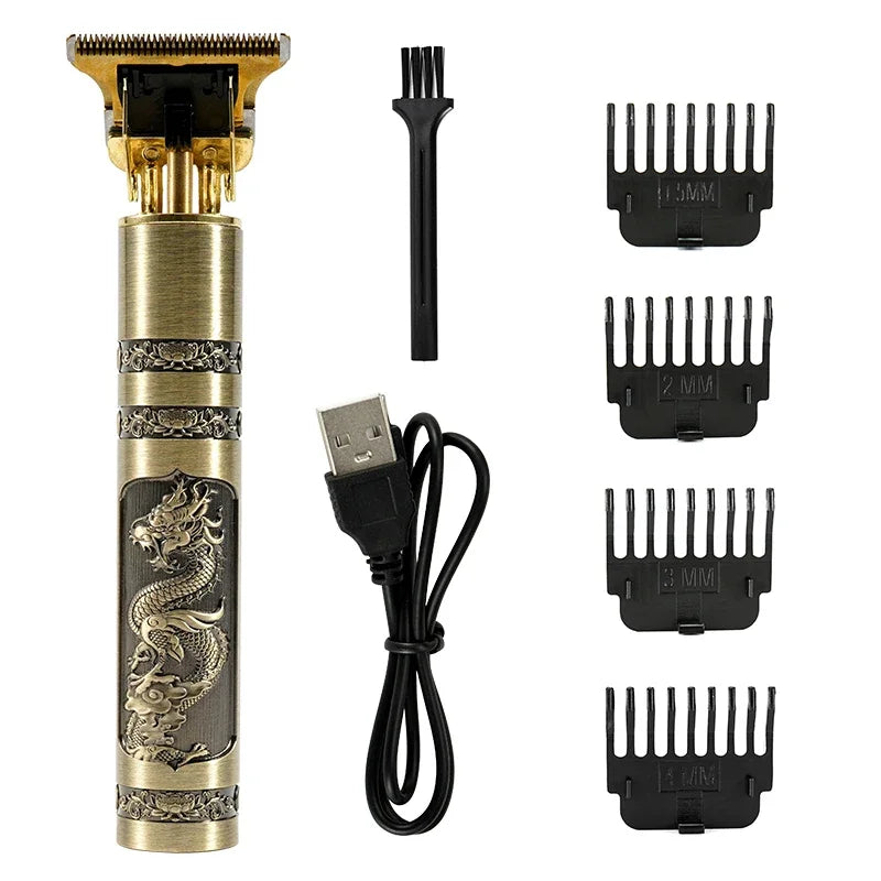 Professional Hair Trimmer Gold Clipper For Men Rechargeable Barber Cordless Hair Cutting T Machine Hair Styling Beard Trimmer