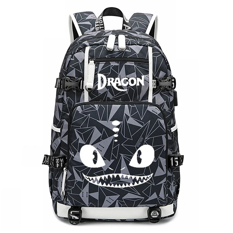 Hot Film Toothless Dragon Backpack Train Your NightFury Bag Canvas  Luminous Schoolbag Travel Bags