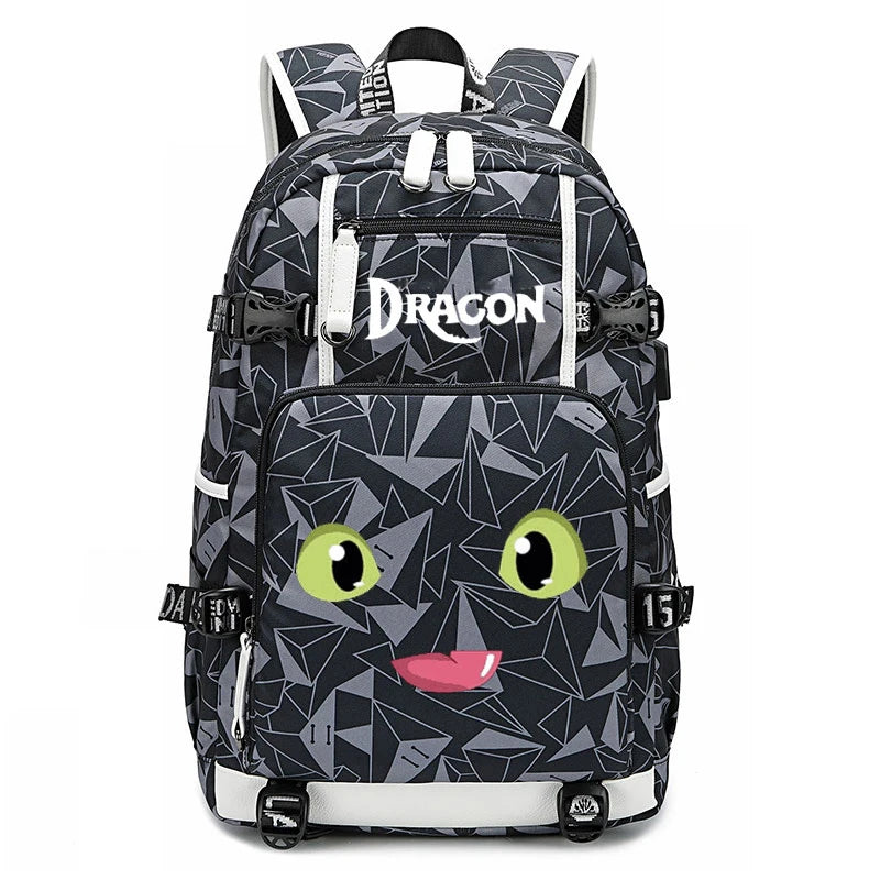 Hot Film Toothless Dragon Backpack Train Your NightFury Bag Canvas  Luminous Schoolbag Travel Bags