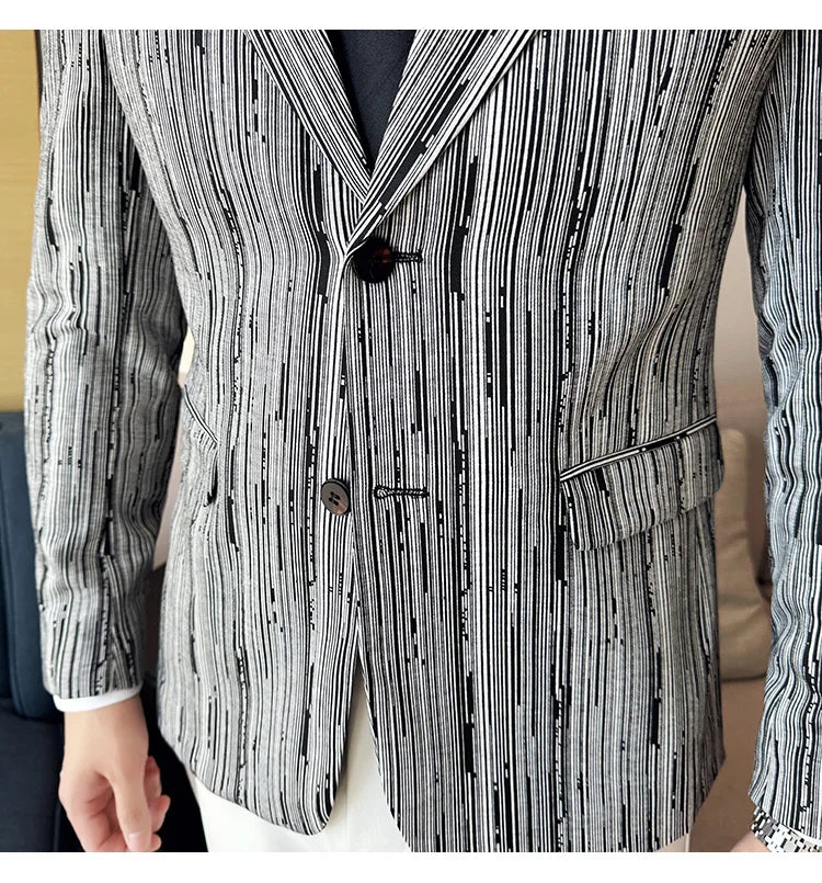 Men's British Style Fashionable Luxury Suit Jacket High-quality Plaid Slim Fit Business Social Blazer Wedding Dress Party Jacket