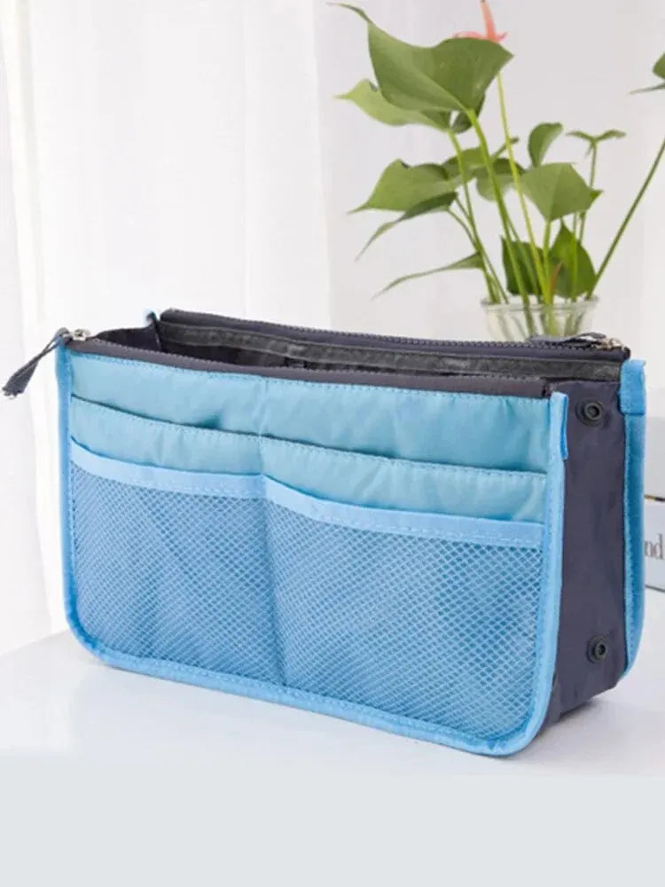 Multifunctional Bi-fold Storage Bag Double Zipper Large Capacity Storage Arrangement Makeup Toiletries Large Classification Bag